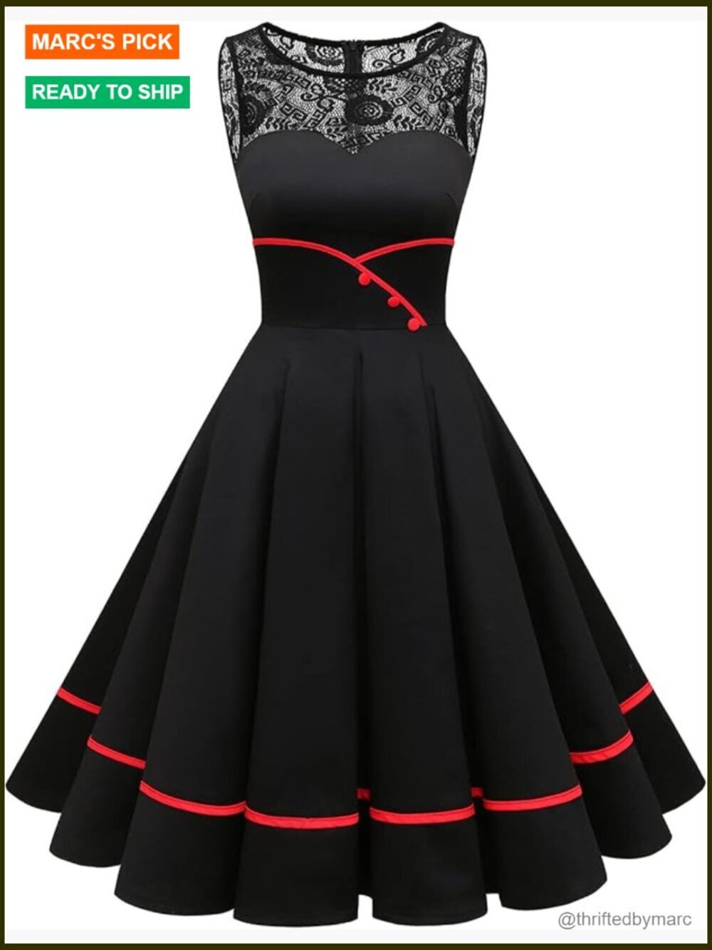 Women's 50s Vintage Floral Lace Cocktail Party Swing Dress Sleeveless